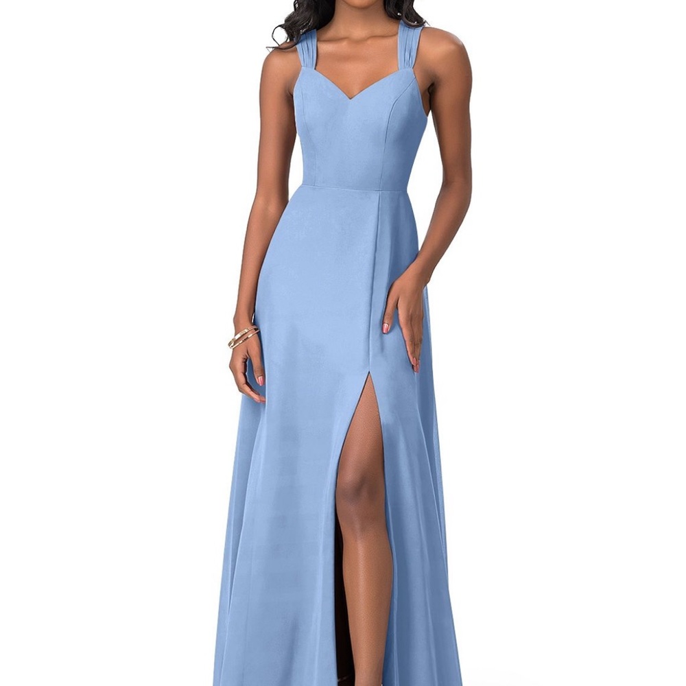 Azazie Jane Steel Blue Bridesmaid Dress
